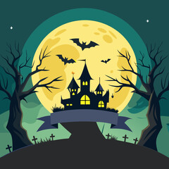 Illustration Halloween banner background