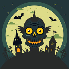 Illustration Halloween banner background