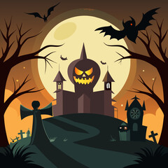Illustration Halloween banner background