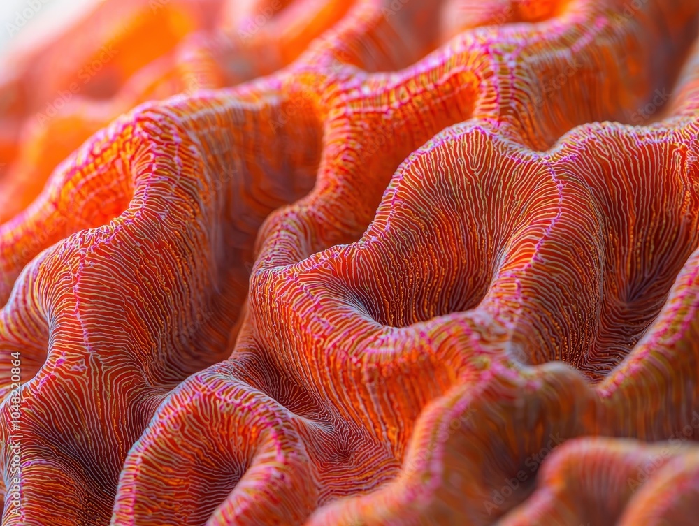 Poster intricate coral patterns resembling brain textures
