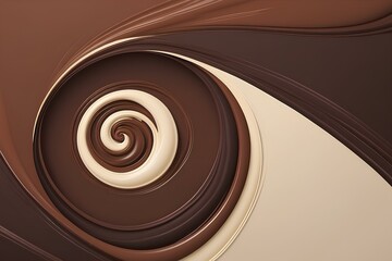 artistic brown and beige spiral with dynamic movement and bold contrast for modern designs