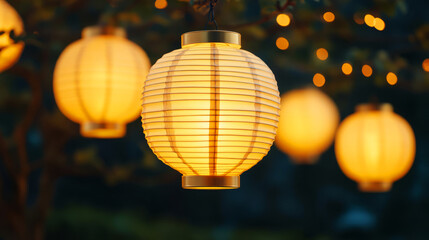 Obraz premium Decorative Lanterns Glowing in the Night