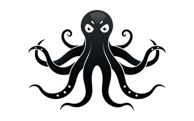 A versatile clipart image of an octopus, suitable for a variety of design projects. Can be used as a logo, icon, or graphic element.
