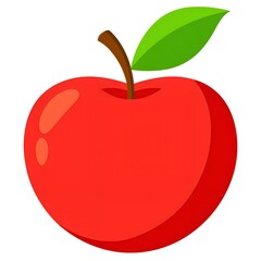 red apple with leaf