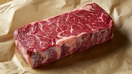 Obraz premium Freshly Cut Beef Tenderloin with Visible Marbling
