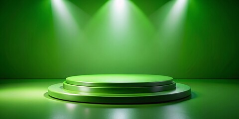 Green Podium Background for Product Display - Long Exposure Studio Effect