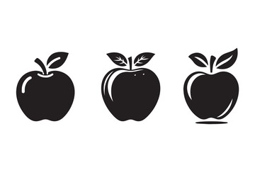 Apple with a leaf Silhouette Illustration