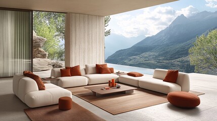 Couple arranging their new rental home with modular furniture and smart storage solutions creating a flexible living environment Stock Photo with side copy space