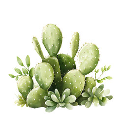 vibrant cactus arrangement featuring various shapes and sizes, showcasing lush green pads and delicate leaves, perfect for adding touch of nature to any space
