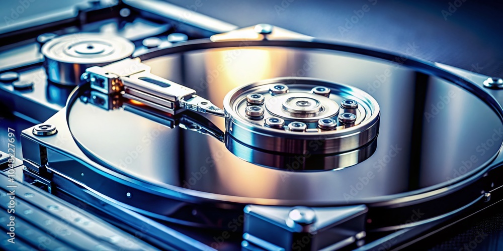 Poster hard disk drive technology with copy space for data storage innovations and it solutions