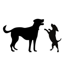 silhouettes of dog illustration. dog logo. dog sticker
