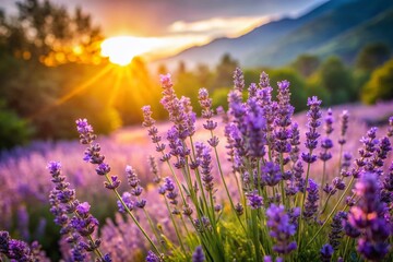Fototapeta premium Lavender Flowers in a Serene Garden: Captivating Product Photography for Nature Lovers and Garden Enthusiasts