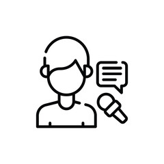 illustration icon of a person being interviewed line art