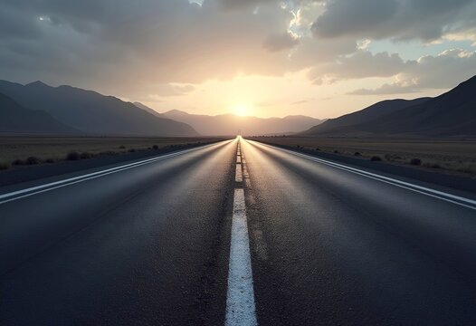 Parallel black and white lines extending into the distance