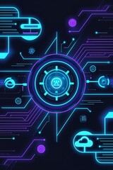 Create a digital illustration representing futuristic technology