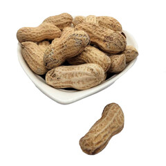 peanuts on white background