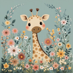 Adorable Watercolor Giraffe Illustration