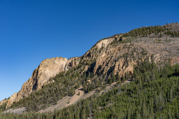 Golden Gate Canyon, Glen creek. Yellowstone National Park , Wyoming. Huckleberry Ridge Tuff form Island Park Caldera. Yellowstone Volcanic System.