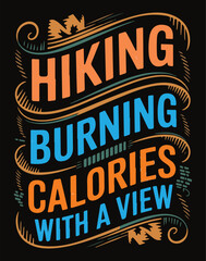Hiking burning calories with a view illustration vector .