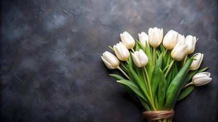 Funeral invitation card and memorial flowers.