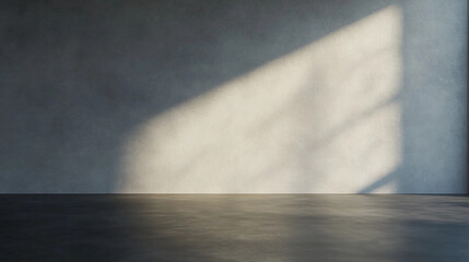 Minimalist Room with Soft Light and Shadow Patterns on a Textured Wall