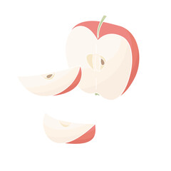 one red apple cut into slices