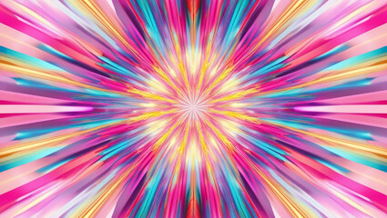 Light rays radiate from a central point, creating a stunning burst of color against a transparent background, cutout, png