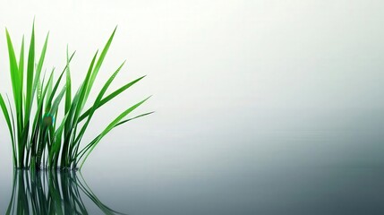 Morning light illuminating a misty river, with dewcovered grass along the riverbanks, misty river, morning calm