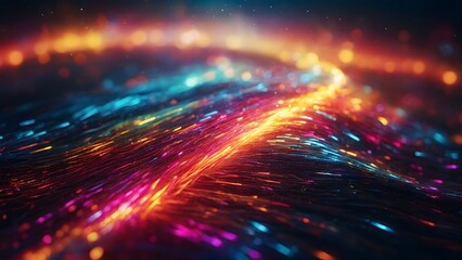 Fototapeta premium Vibrant Abstract Patterns Created by Light Trails on a Dark Background Showcasing Dynamic Energy Flow