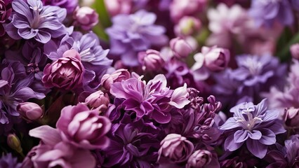 A Vibrant Display of Purple Flowers Blooming Beautifully in a Sunny Garden During Springtime