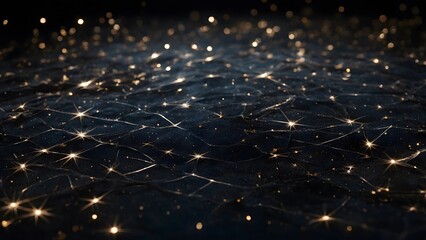 Twinkling Stars Over a Dark Ocean Surface During a Serene Night