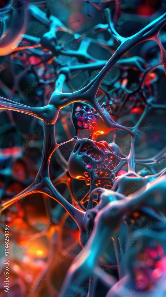 Aufkleber abstract 3d rendering of a colorful network. ai.