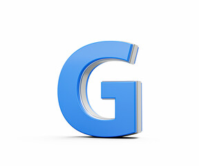 Blue Capital Letter G Gleams With Its Sleek Modern Design Bold Font With Sharp Edges 3D Illustration