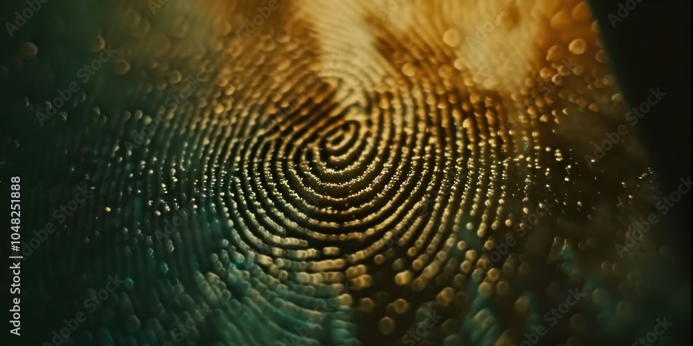 Poster a close-up view of a fingerprint pattern. ai.