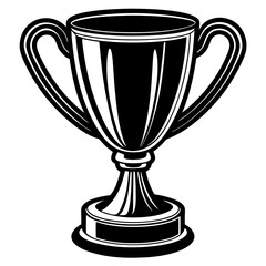 Trophy cup vector silhouette 