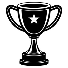 Trophy cup vector silhouette 