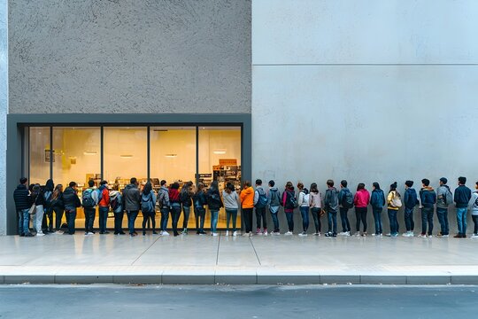 Successful Retail Store Grand Opening Event with Eager Customers Waiting to Enter