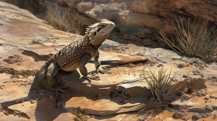 A Spiny-Tailed Lizard Resting on a Rocky Outcrop