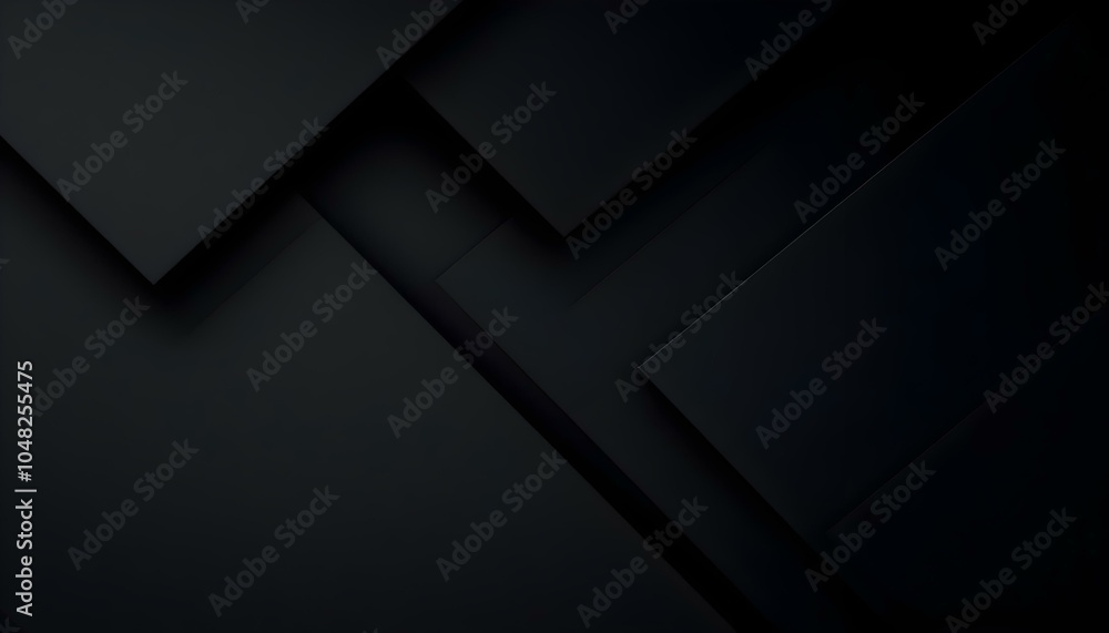 Poster 3D black geometric abstract background overlaps layer on dark space with cutout effect decoration. Minimalist graphic design element arrow style concept for banner. Abstract modern background.