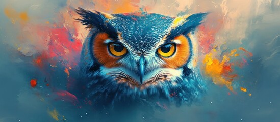 Colorful Owl Portrait