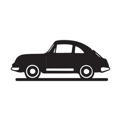 Obraz premium Car Icon black fill vector, isolated white background.