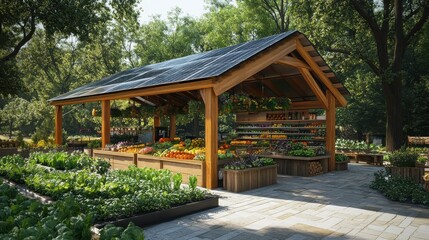 Solar-powered farmer's market.