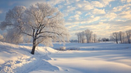 Obraz premium Snow-covered landscape