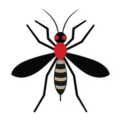 Infectious Anopheles mosquito graphic vector on white background