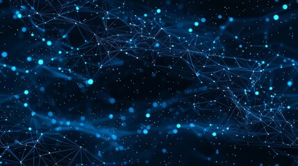 Obraz premium Seamless Abstract futuristic - technology with polygonal shapes on dark blue background. Design digital technology concept. , isolated on white background, , copy space for text,