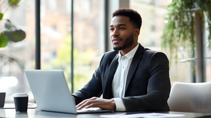 Professional office worker sitting at a desk