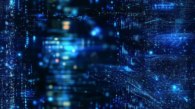 Seamless Digital cyberspace with particles and Digital data network connections concept. , isolated on white background, , copy space for text,