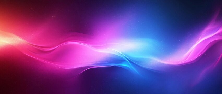 Hyber realistic photo of  Dark purple pink blue color gradient background blurred neon color flow, grainy texture effect, futuristic banner design  , copy space for text,