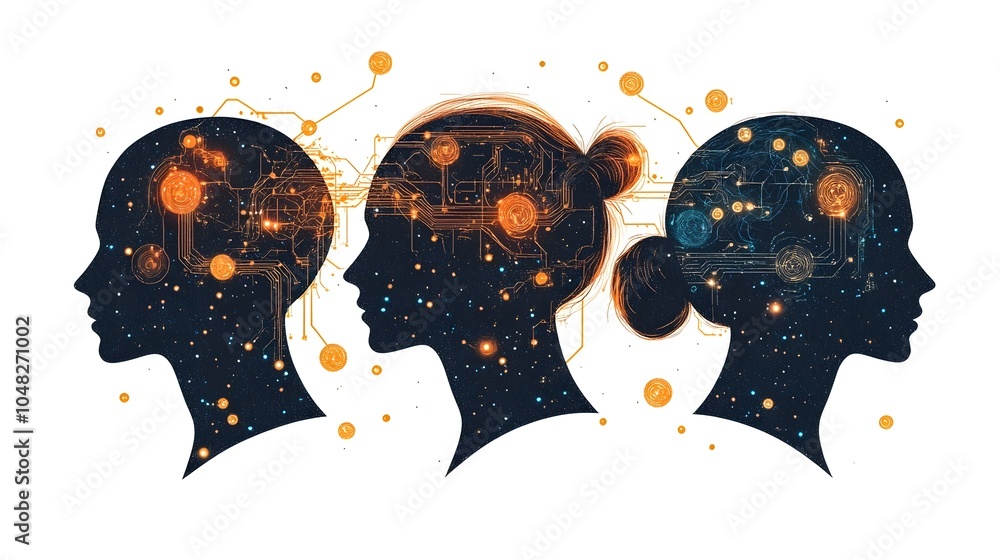 Aufkleber AI-Powered Digital Dominance:Controlling Humans in the Algorithmic Realm. Exploring the futuristic and dystopian possibilities of AI-driven surveillance,manipulation.