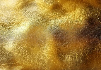 Hyber realistic photo of  Shiny yellow leaf gold foil texture  , copy space for text,